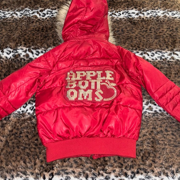 Apple Bottoms Jackets & Blazers - Red Fur-Trimmed Hooded Jacket